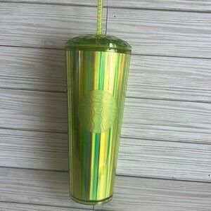 NWT Starbucks Summer Lime Kaleidoscope cold cup tumbler with Disco Lid